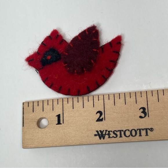 Red Cardinal Birds 100% Wool Felt 10 (2) Packs Embellishments Needle Felting - Picture 9 of 15